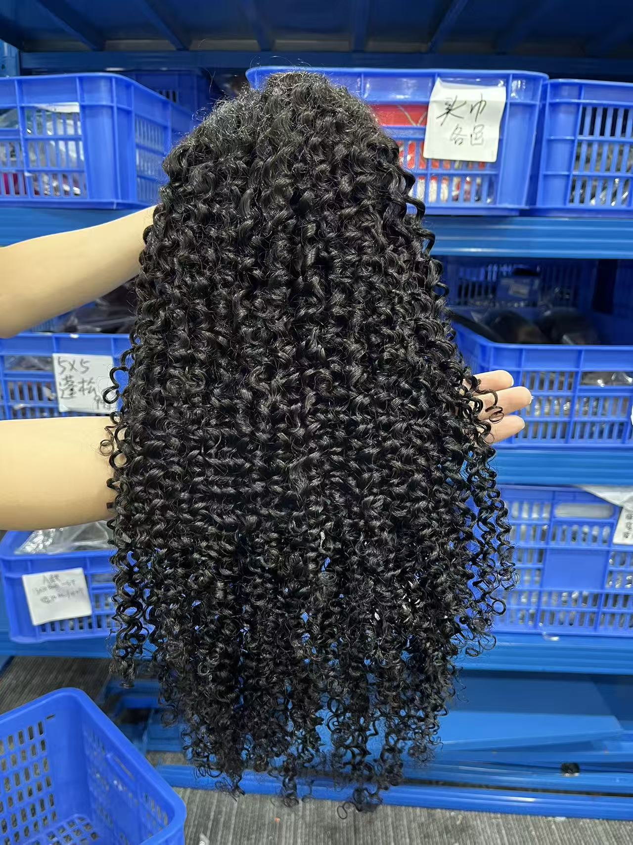 Top virgin Hair 13*4 Jerry Curly #1B Transparent Lace Pre-made wig