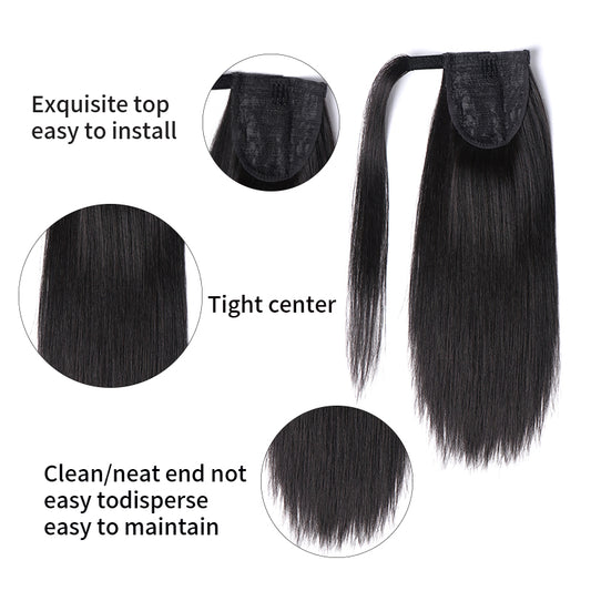 Top virgin Ponytail #1B -Loose Wave