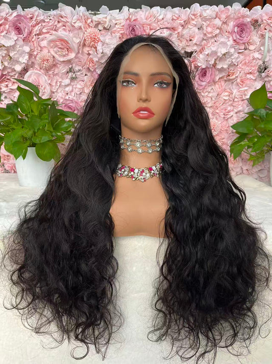 Top Burmese Virgin Hair 13x4 13x6 HD Frontal Wig Body Wave #1B