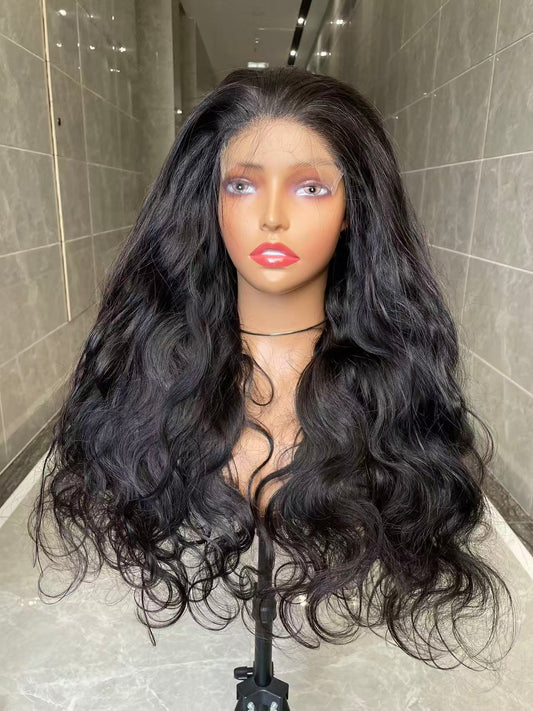Top Burmese Virgin Hair 2x6 4x4 5x5 6X6 7X7 HD Closure Wig Body Wave #1B