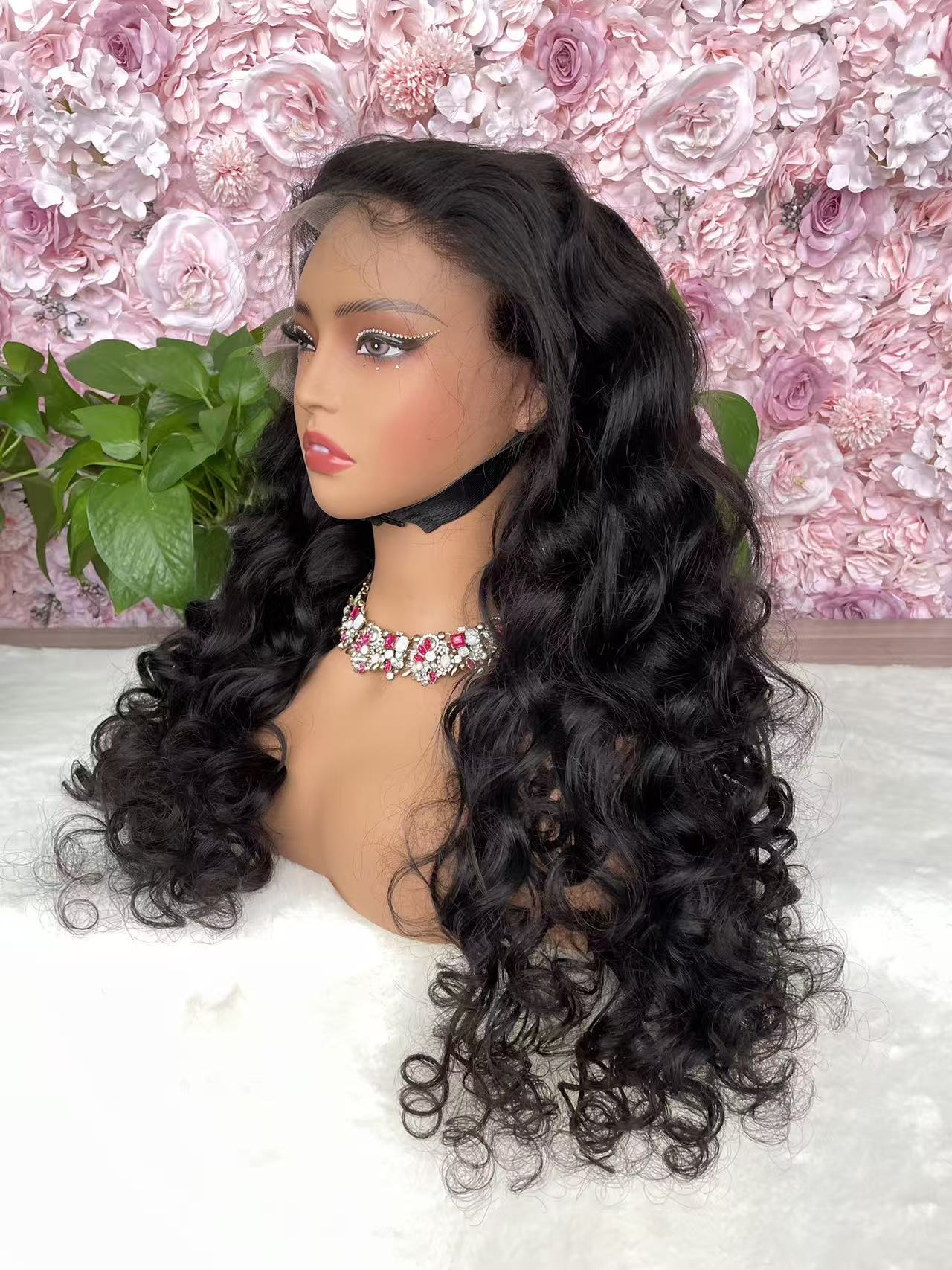 Top Burmese Virgin Hair 13x4 13x6 HD Frontal Wig Loose Wave  #1B