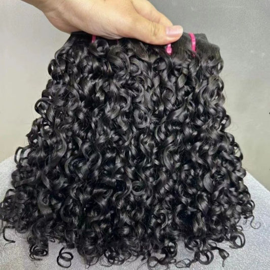 Top Burmese Virgin Hair Pixie Curly  Bundle #1B