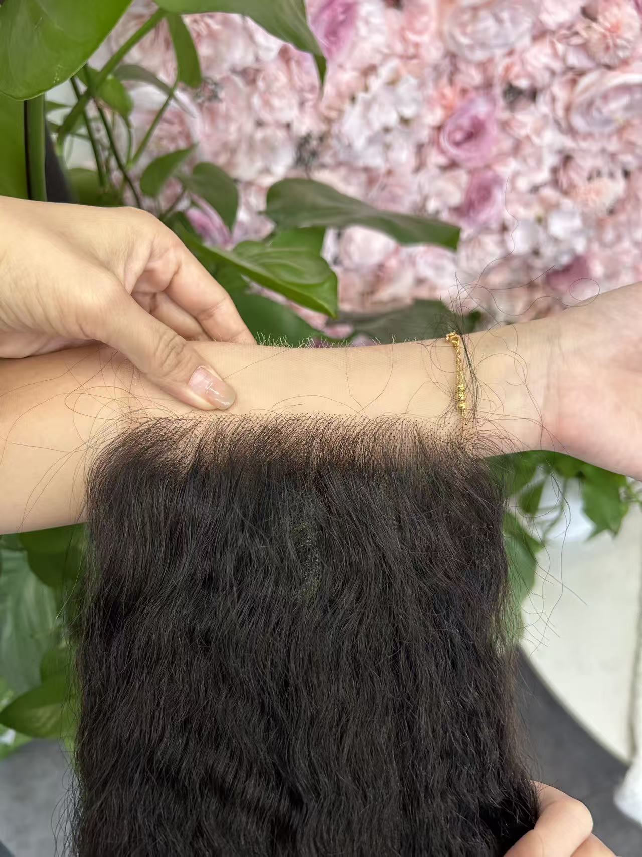 Top Virgin Kinky Straight HD /Transparent Lace Closure #1B