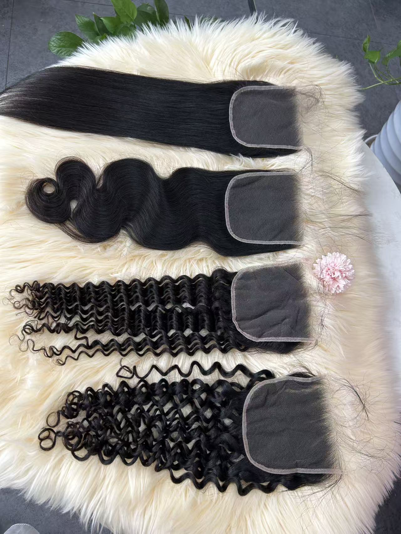 Top Virgin Kinky Straight HD /Transparent Lace Closure #1B