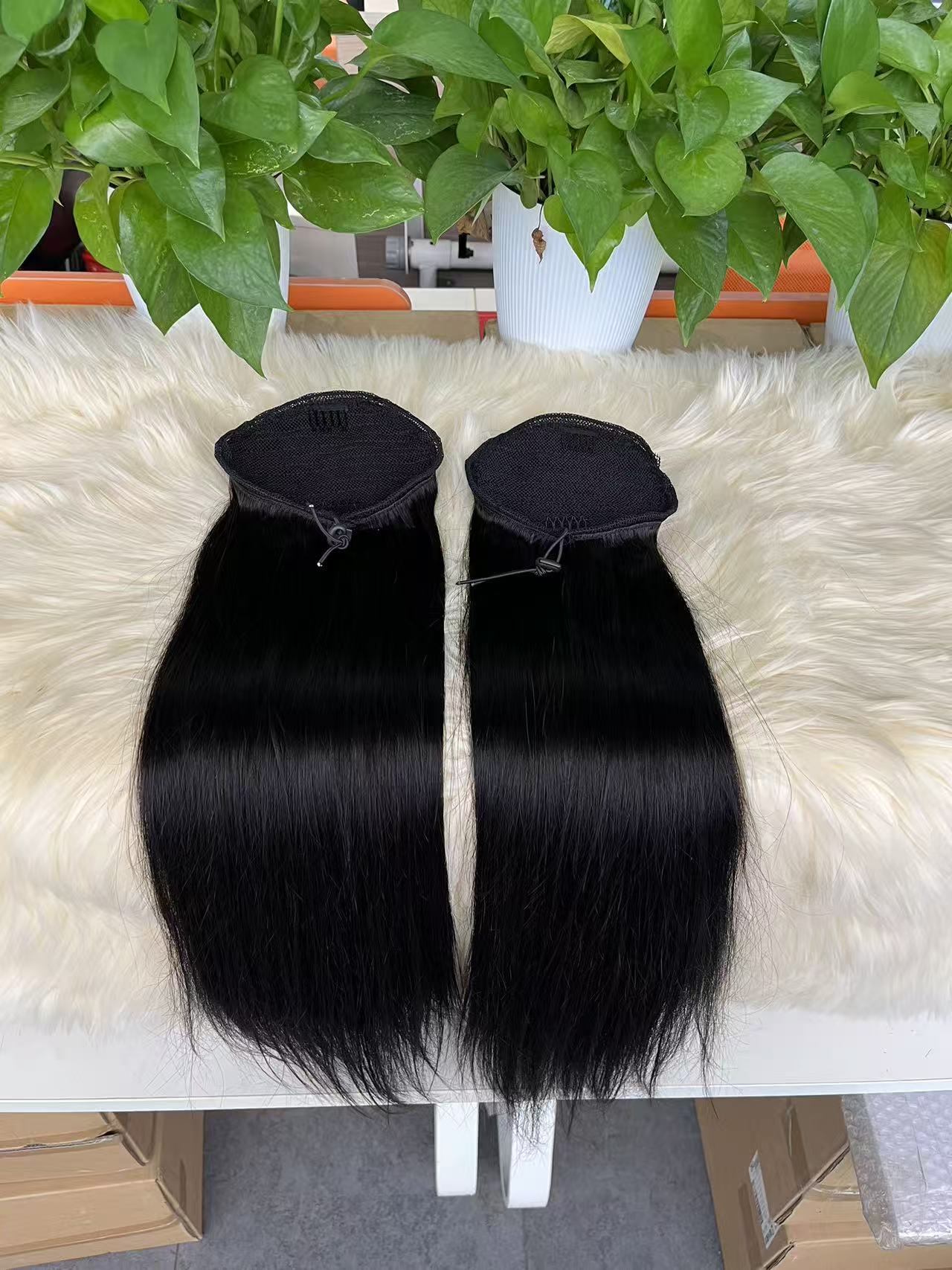 Top virgin Ponytail #1B -Straight
