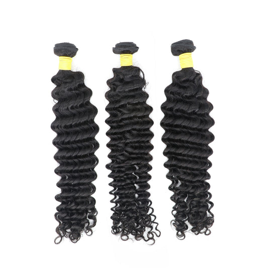 Top Burmese Virgin Hair Deep Wave Bundle #1B
