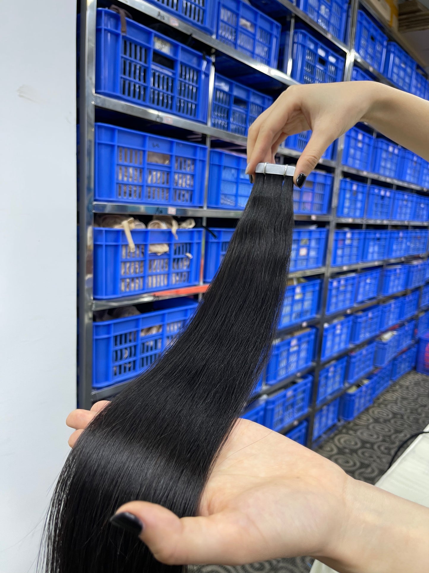 Straight Hair Tape in Hair Extention #1B
