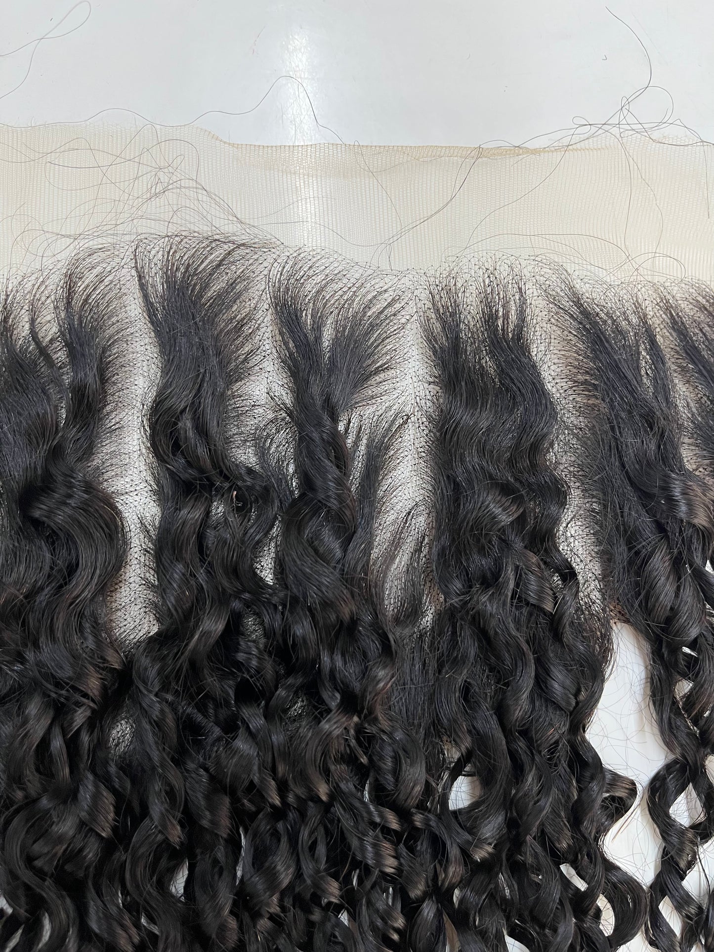 Top Virgin Pixie Curly HD /Transparent Lace Frontal #1B