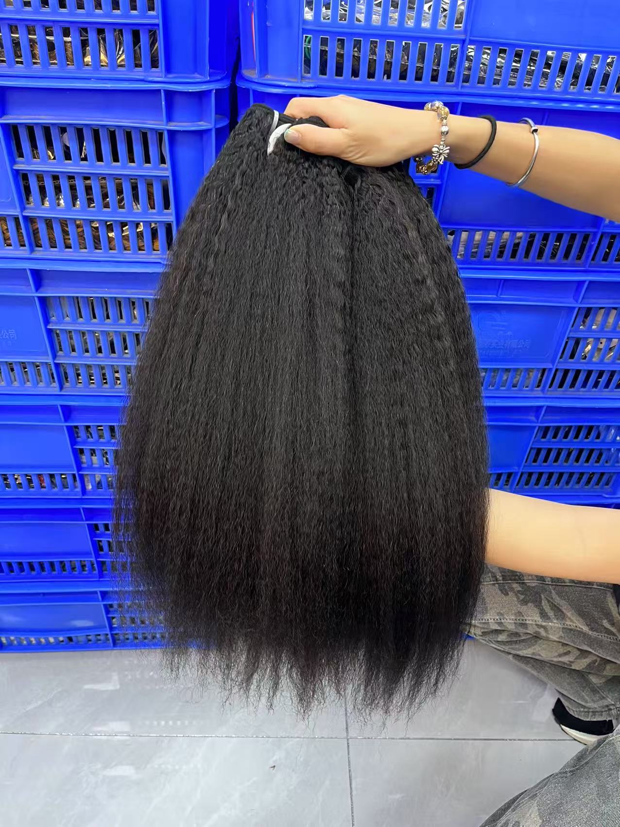 top raw cambodian hair bundle #lB Kinky Straight