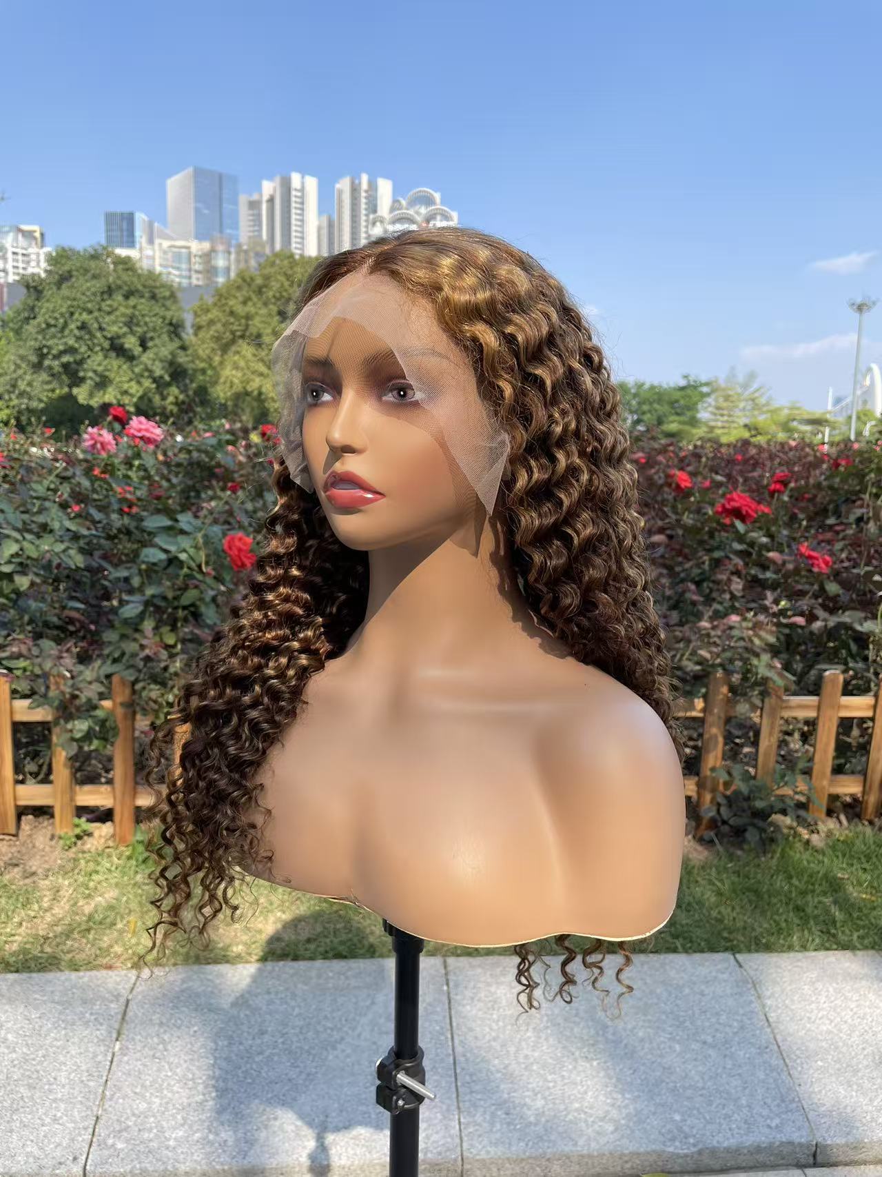 #4/27 Highlight Deep Wave Brazilian Hair 13X4 Transparent Lace wig 180%