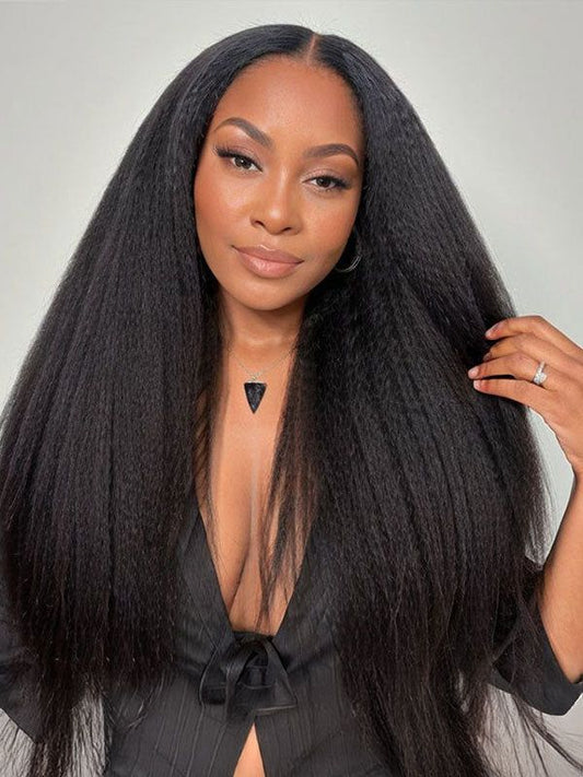 Kinky Straight Hair Tape in Hair Extention #1B