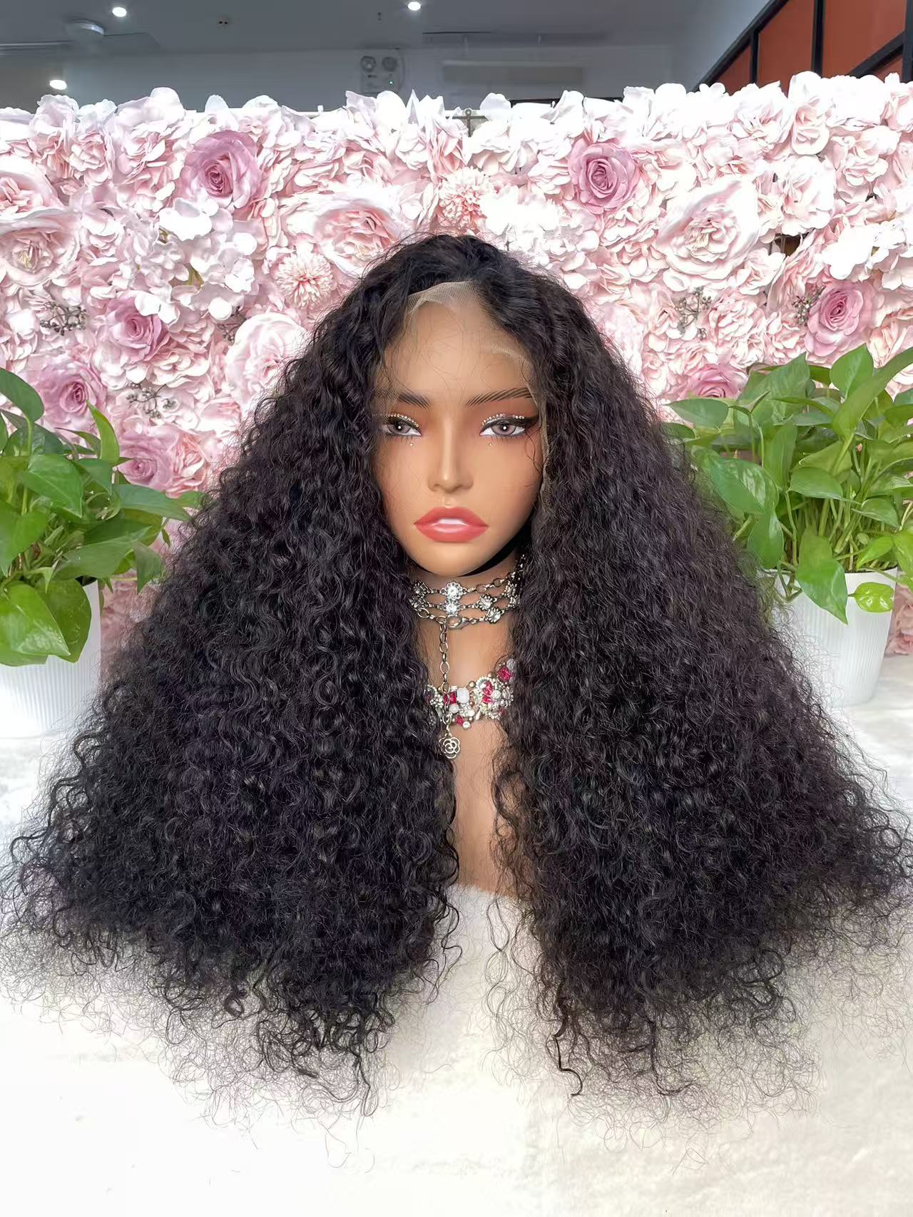 Top Burmese Virgin Hair 13x4 13x6 HD Frontal Wig Burmese Curly  #1B