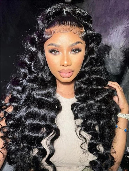 Top Virgin Loose Wave HD /Transparent Lace Frontal  #1B