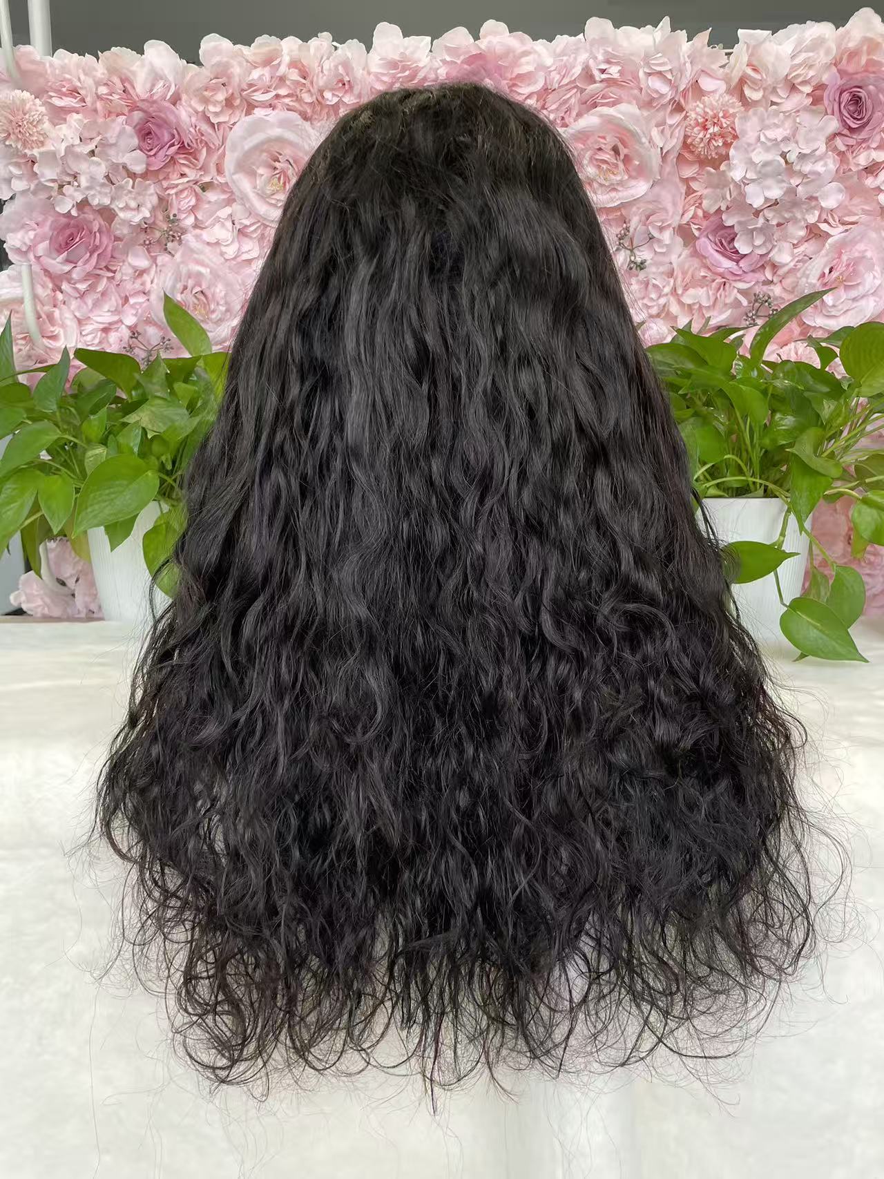 Top Burmese Virgin Hair 2x6 4x4 5x5 6X6 7X7 HD Closure Wig Natural Wave #1B