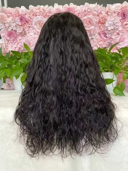 Top Burmese Virgin Hair 2x6 4x4 5x5 6X6 7X7 HD Closure Wig Natural Wave #1B