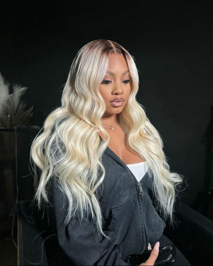 Raw  russia blonde hair Straight HD  Lace Frontal