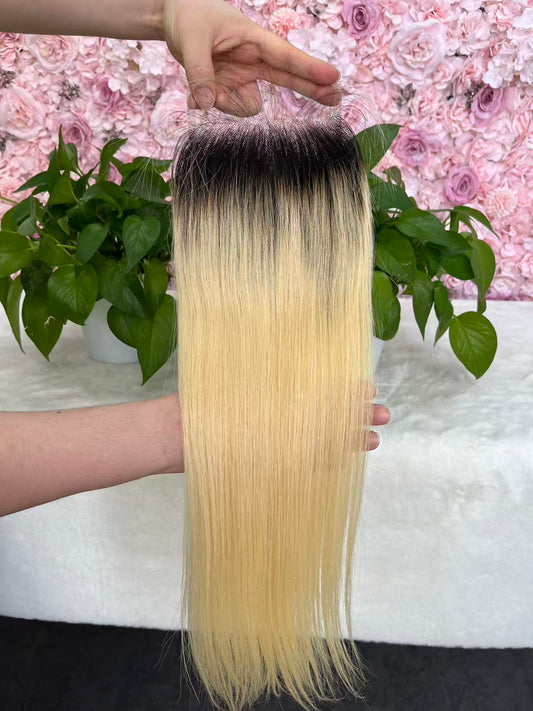 Raw  russia blonde hair Straight HD  Lace Closure