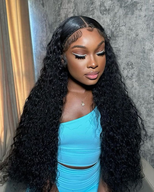 Raw hair Italian Curly HD Lace Frontal #1B