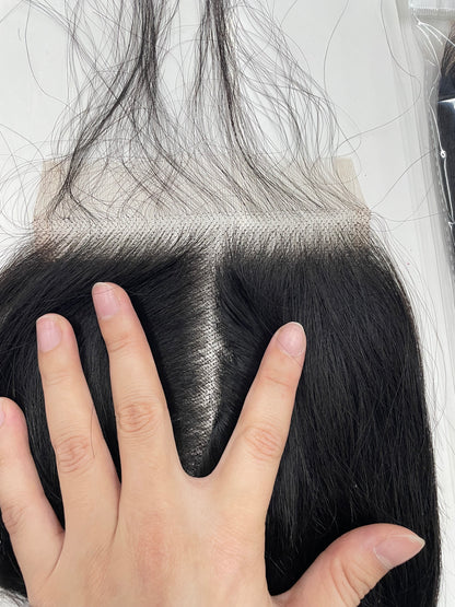 Top Virgin Straight HD /Transparent Lace Closure  #1B