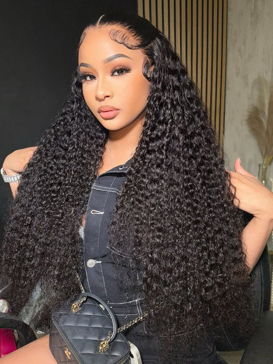 Top Burmese Virgin Hair 2x6 4x4 5x5 6X6 7X7 HD Closure Wig Burmese Curly #1B