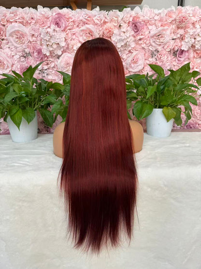 #33 Straight Brazilian Hair 13X4 Transparent  Lace wig 180%