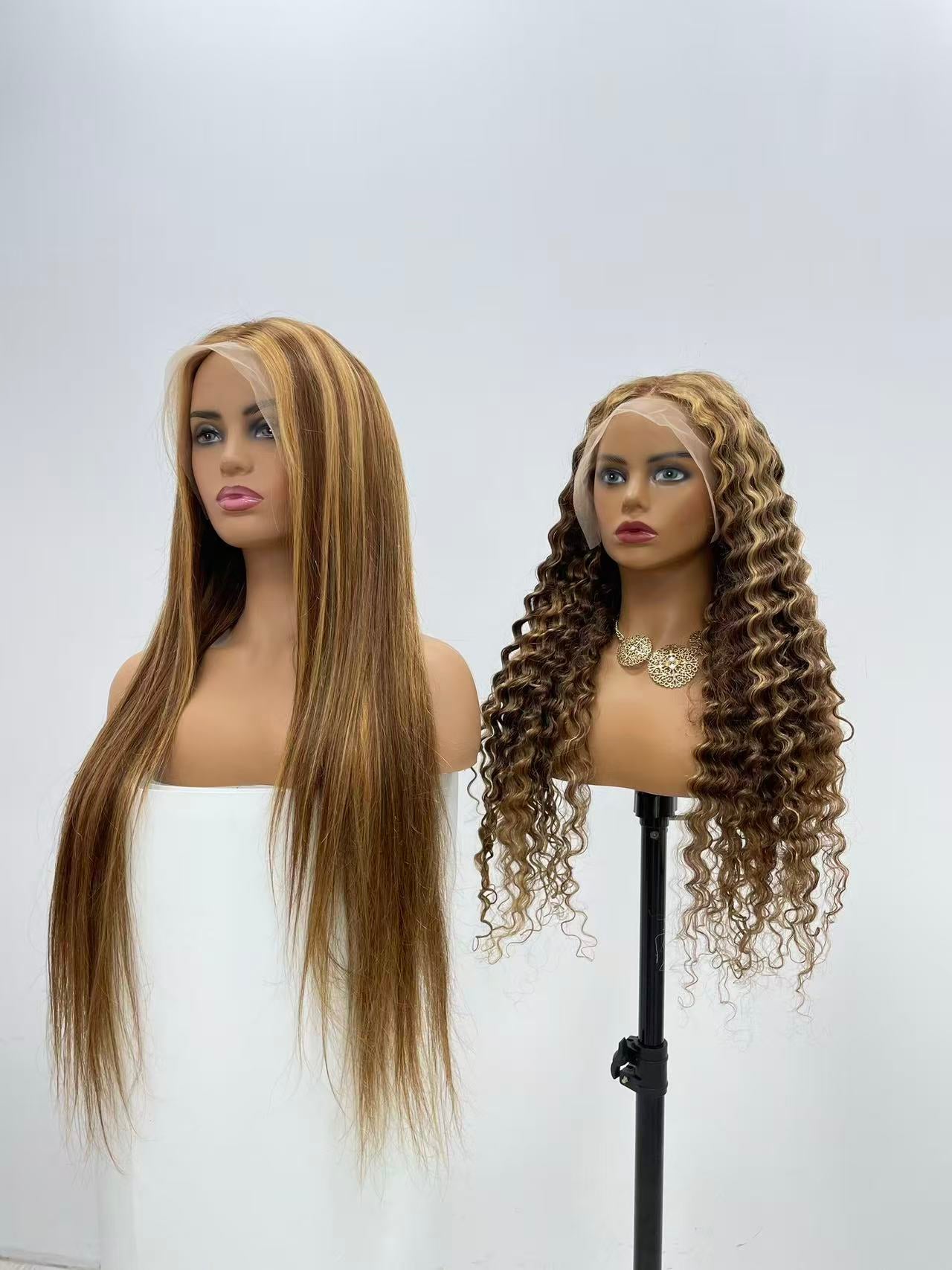 #4/27 Highlight Straight Brazilian Hair 13X4 Transparent Lace wig 180%