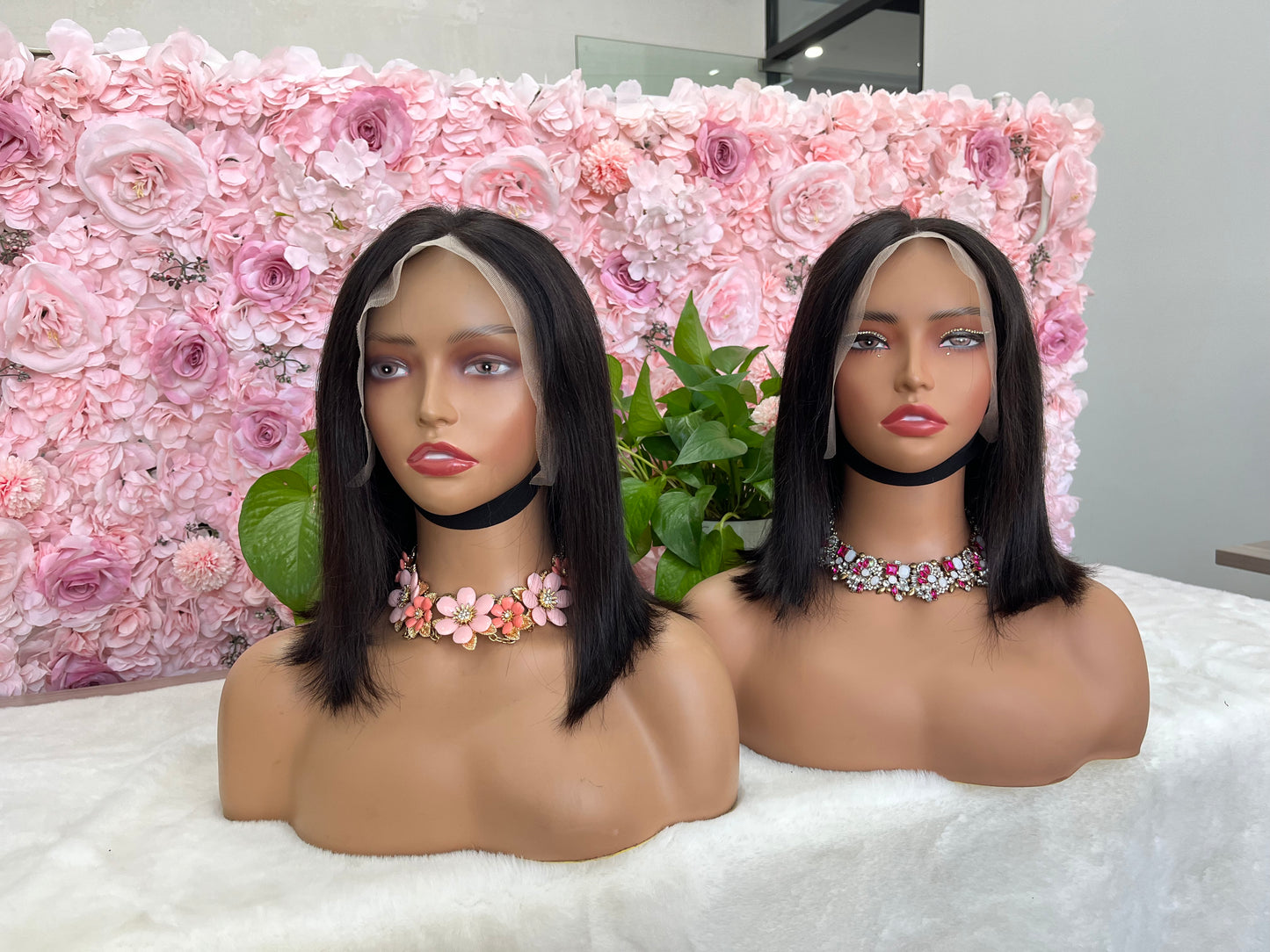 1 3*6 Frontal Transparent Lace Bob Wig Straight 180%-#1B