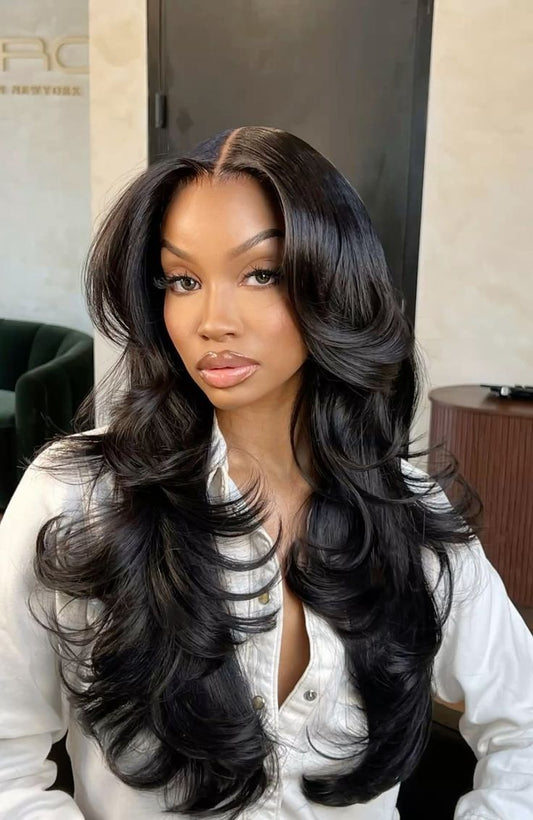 Top Burmese Virgin Hair 2x6 4x4 5x5 6X6 7X7 HD Closure Wig Body Wave #1B