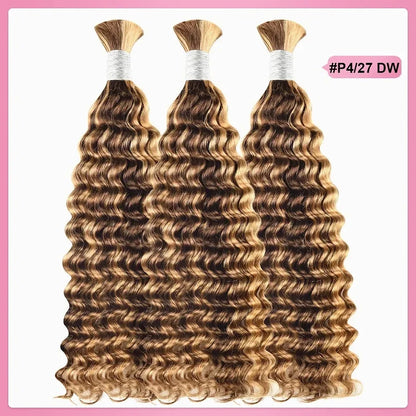 #4/27 Ombre Highlight Deep Wave Hair Bulk