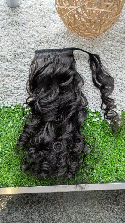 Top virgin Ponytail #1B -Loose Wave