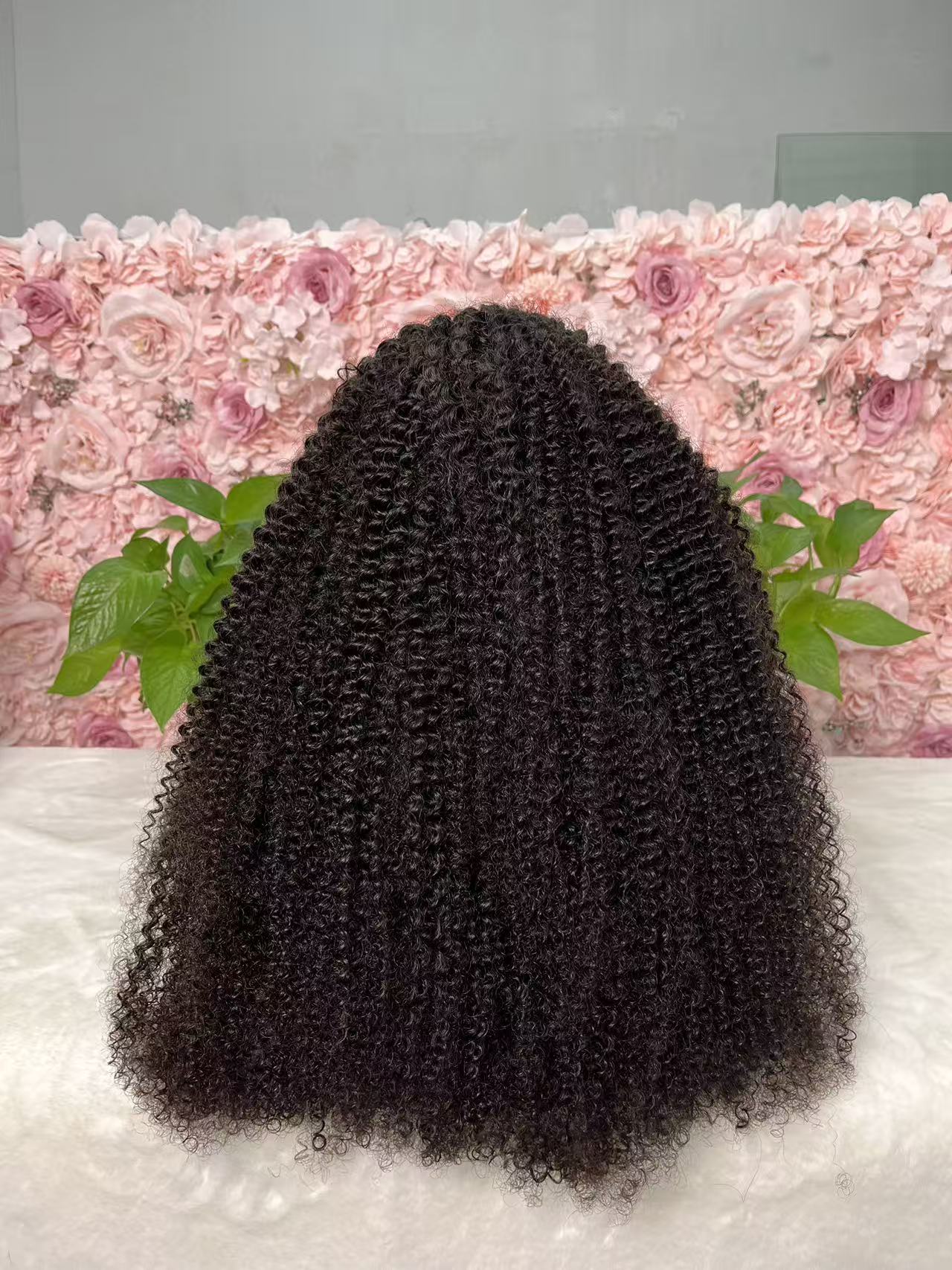 Top Burmese Virgin Hair 2x6 4x4 5x5 6X6 7X7 HD Closure Wig Kinky Curly #1B