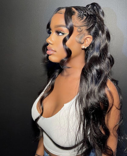 Top virgin Ponytail #1B -Loose Wave