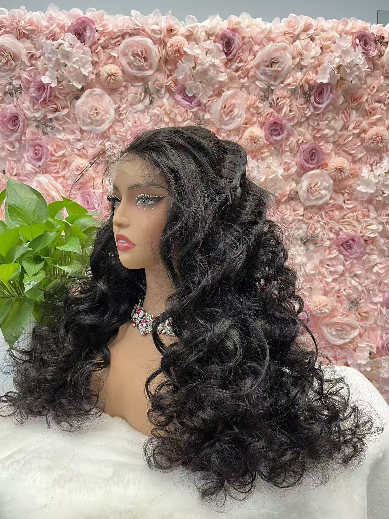 Top Burmese Virgin Hair 2x6 4x4 5x5 6X6 7X7 HD Closure Wig Loose Wave #1B