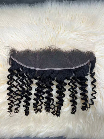 Top Virgin Deep Wave HD /Transparent Lace Frontal  #1B