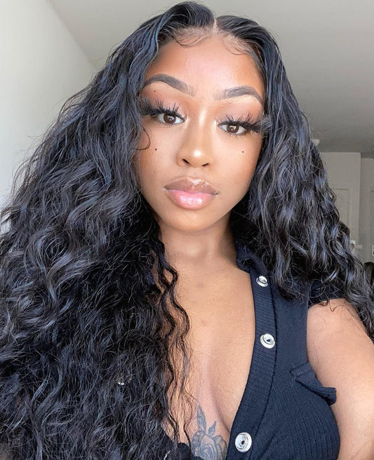 Top Burmese Virgin Hair 2x6 4x4 5x5 6X6 7X7 HD Closure Wig Natural Wave #1B