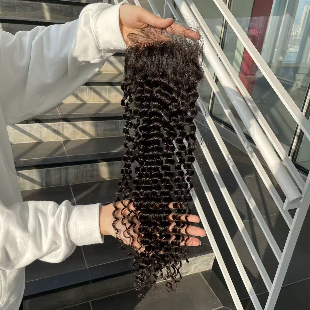 Raw hair Deep Wave HD Lace Closure #1B