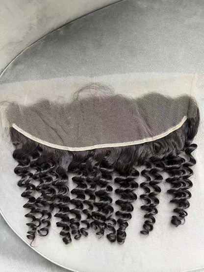 Raw hair Deep Wave HD Lace Frontal #1B