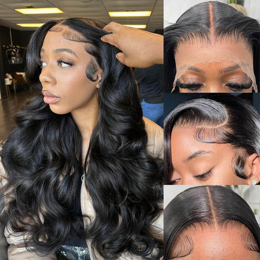 Raw hair Body Wave HD Lace Frontal #1B