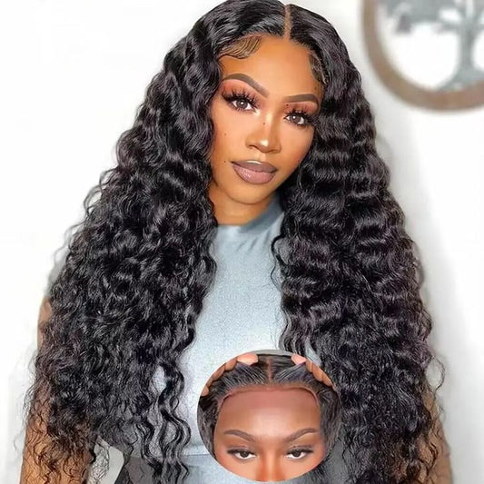 Top Virgin Burmese Curly HD /Transparent Lace Frontal  #1B