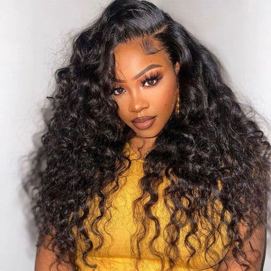 Top Virgin Loose Curly HD /Transparent Lace Frontal  #1B