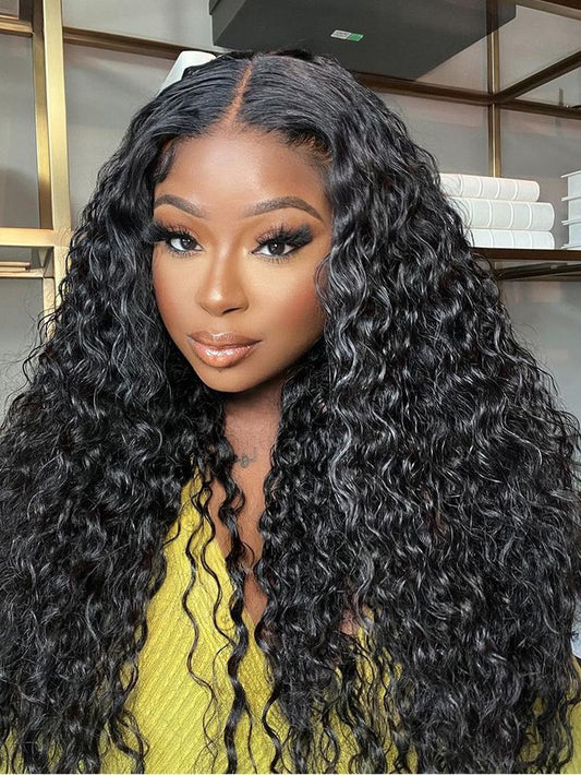 Deep Wave Hair Tape in Hair Extention #1B