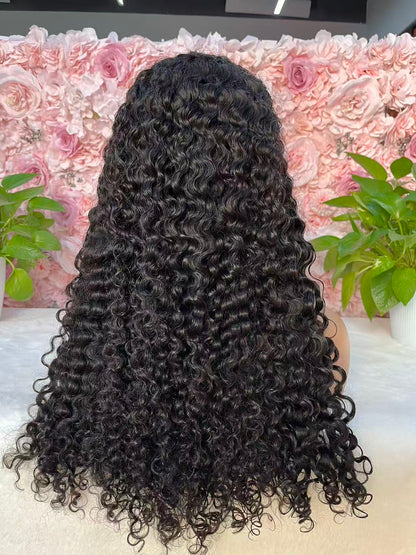 Top Burmese Virgin Hair 13x4 13x6 HD Frontal Wig Burmese Curly  #1B