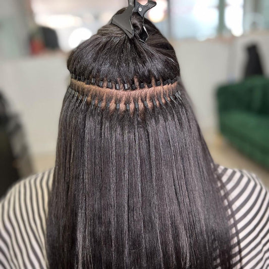 Indian Hair I-TlP Extentions Silk Straight #1B 100 grams/100 pieces