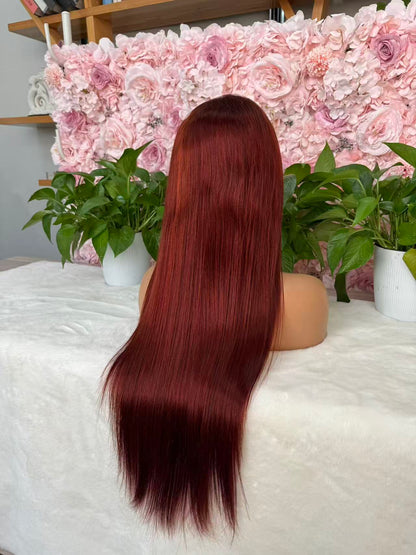 #33 Straight Brazilian Hair 13X4 Transparent  Lace wig 180%