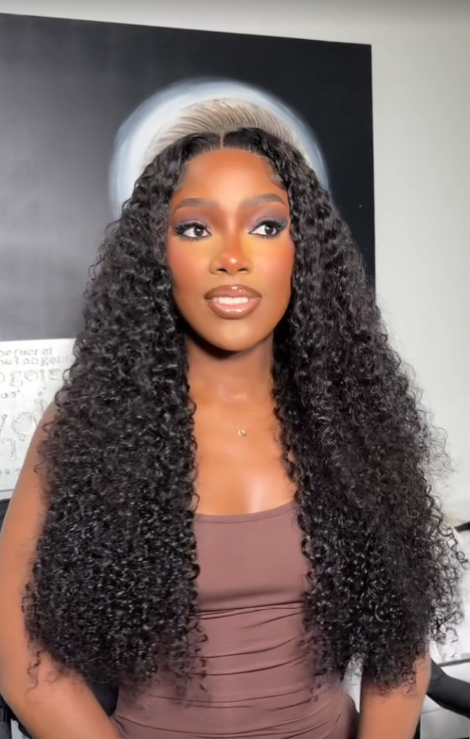 Top Burmese Virgin Hair 13x4 13x6 HD Frontal Wig Burmese Curly  #1B