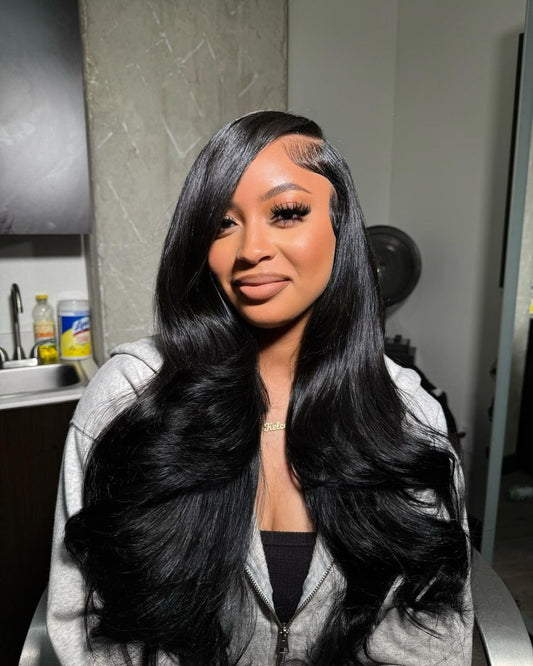 Top Virgin Body Wave HD /Transparent Lace Frontal  #1B