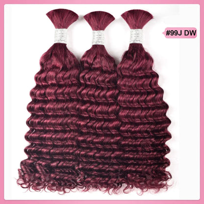 #99J Burgundy Deep Wave Hair Bulk