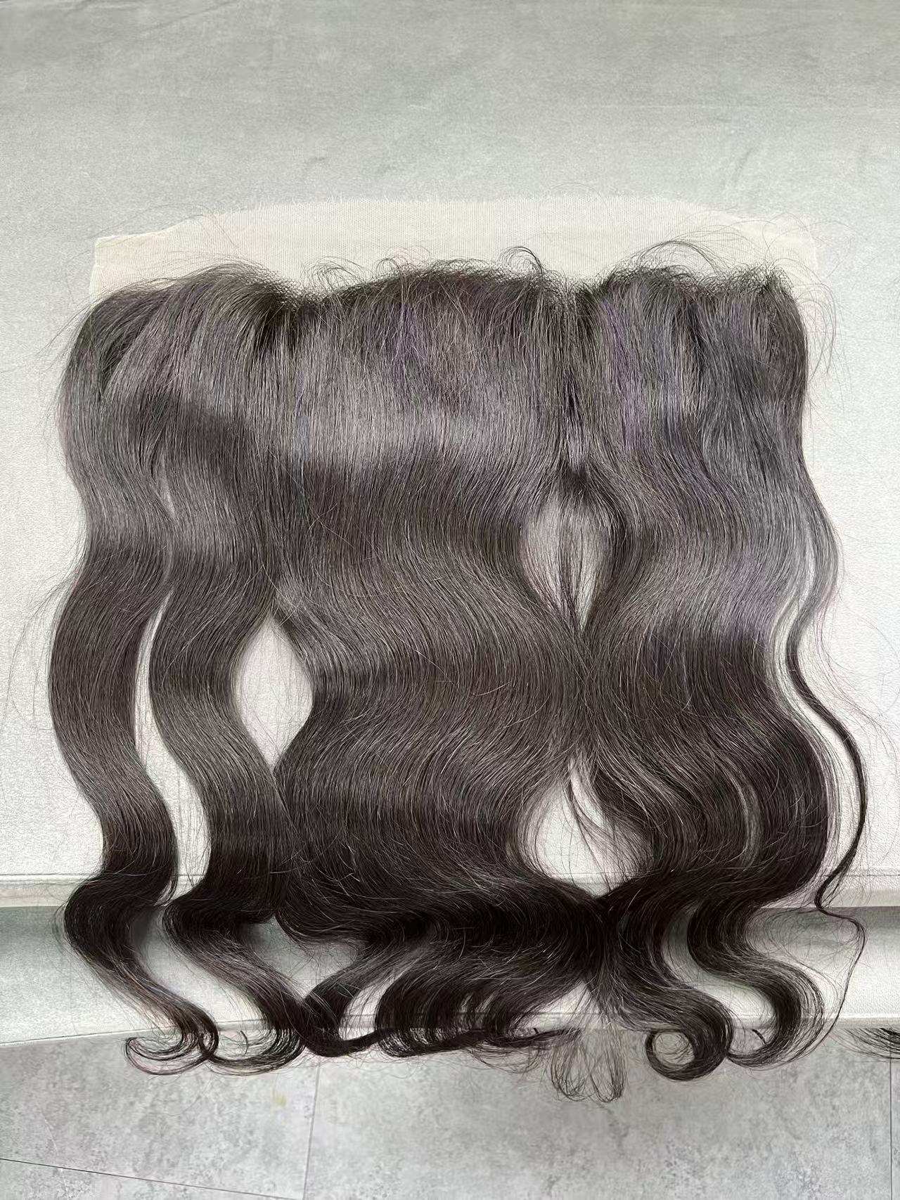 Raw hair Body Wave HD Lace Frontal #1B