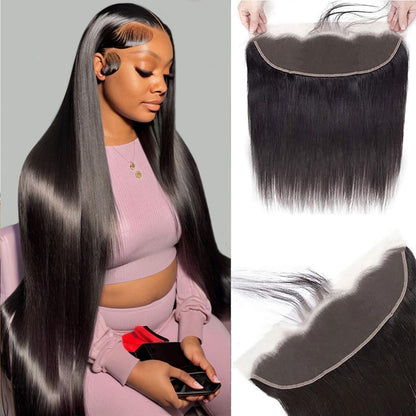 Top Virgin Straight HD /Transparent Lace Frontal  #1B