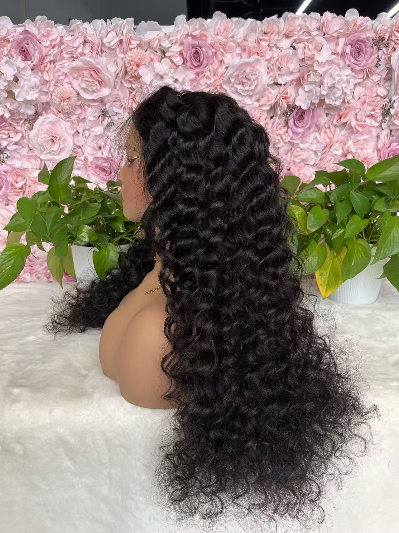 Top Burmese Virgin Hair 2x6 4x4 5x5 6X6 7X7 HD Closure Wig Loose Curly #1B
